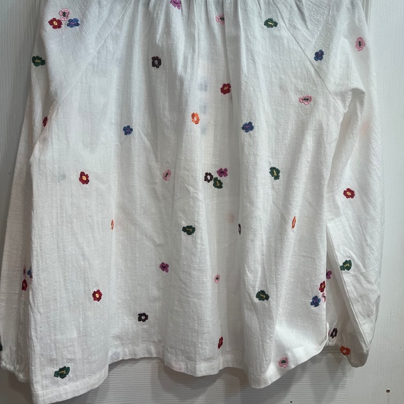 New Easel Los Angeles Embroidered Cotton Gauze Shirt Top Blouse White in Small - Picture 8 of 9